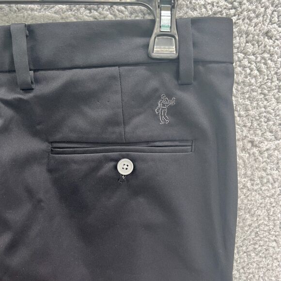 MEN’S ASHWORTH GOLF FLAT FRONT TROUSER PANT, SIZE 34x32, Black - Picture 8 of 13